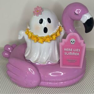Summer Floral Ghost in Flamingo Float Summerween